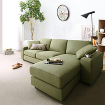 奥古拉 布艺沙发 可拆洗双人沙发床  日式简约小户型 多色可选(棉麻布-苔藓绿 双人位+脚踏-144cm)