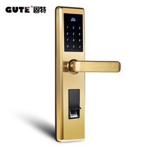 固特指纹锁电子锁智能锁家用静音密码锁大门防盗门锁 金色