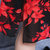 VEGININA 印花假两件拼接时尚修身雪纺连衣裙 9634(红色 XL)第5张高清大图
