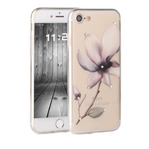 木木（MUNU）苹果7 iPhone7 4.7英寸 手机壳 手机套 保护壳 保护套 外壳 后壳 浮雕壳 TPU 闪钻软套(荷花-镶钻TPU)