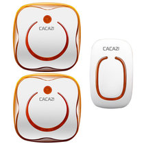 CACAZI卡佳斯 9809-2一拖二 交流数码闪光门铃无线家用远距离遥控电子门铃 防水按钮 老人呼叫器(桔色)
